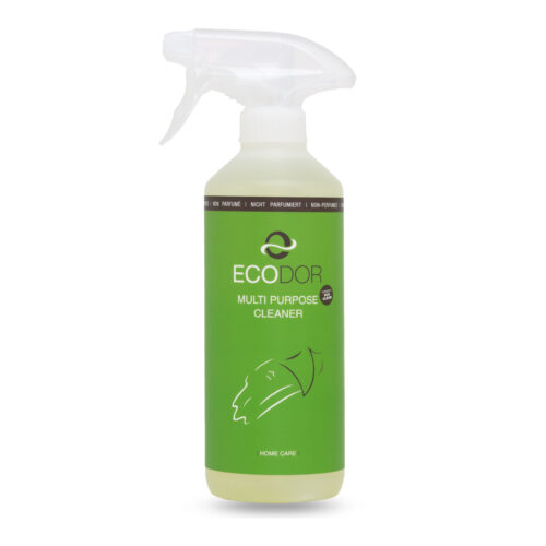 Fles Ecodor EcoClean 0.5 liter, een krachtige allesreiniger voor hygiënische reiniging.
