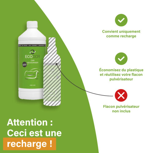 Recharge EcoCar avec mention que le pulvérisateur n’est pas inclus